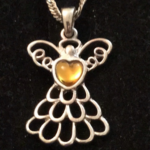 Silver and Gold Avon Angel Pendant Necklace - Picture 2 of 5